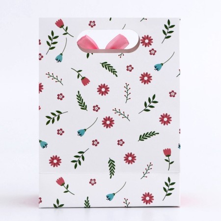 Gift box-package, packaging with a cut pen, "flower composition", 12 x 6 x 16 cm-1