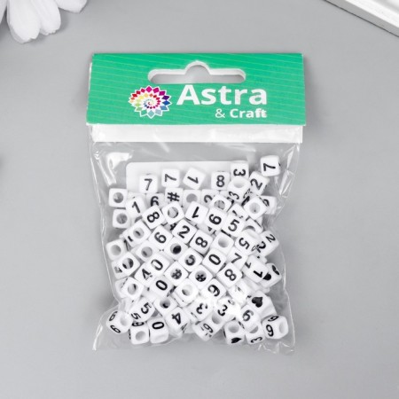A set of beads with the numbers "Astra" 6x6 mm, 150 pcs/pack-3