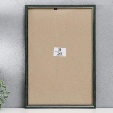 Photo frame plastic 30x45 cm, green with gold (plastic screen)