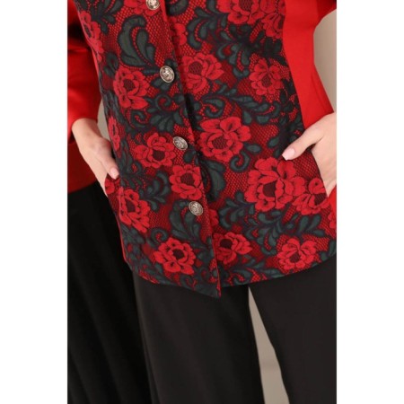 Female jacket, size 46, red color-15