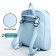 Women's backpack made of artificial leather with lightning, 2 pockets, blue color
