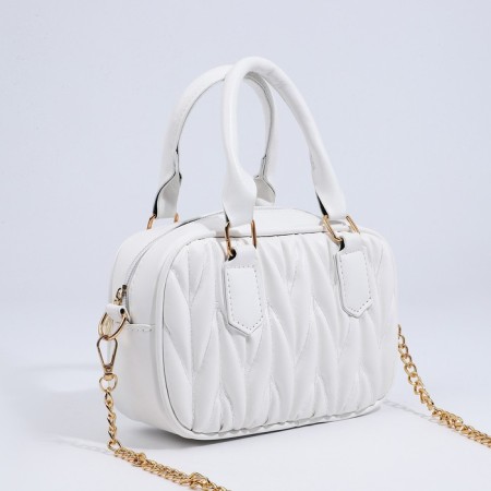Bag Cross-Bodi with a zipper, white color-2