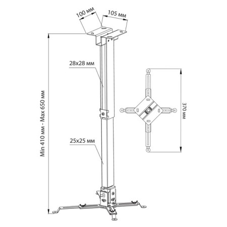 Cactus CS-VM-Pre01-WT, 20 kg, wall and ceiling, turn/slope for the projector-3