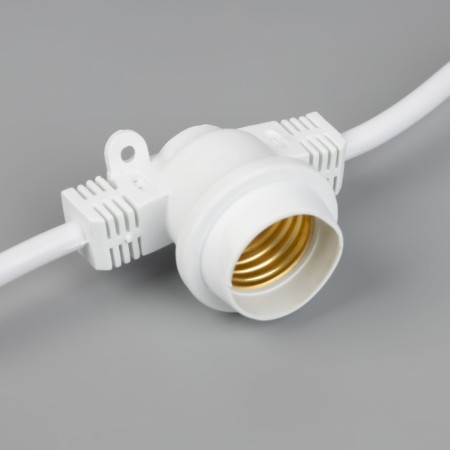 Girlyanda "Bels Light" 10 m, IP65, UMS, 2W, white thread, step 40 cm, E27 (without lamps), 220 V-1