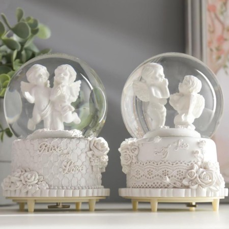 Souvenir Polystone Water Ball Music "Snow White Angels" is spinning a mix 15.5x10x10 cm-5