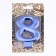 Candle for the Cake "European Giant", number 8, 7 cm, blue metallic