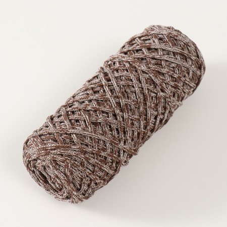 Knitting cord 35% cotton, 65% polypropylene 3 mm 85m/160 ± 10 g (ecrew/chocolate)-1