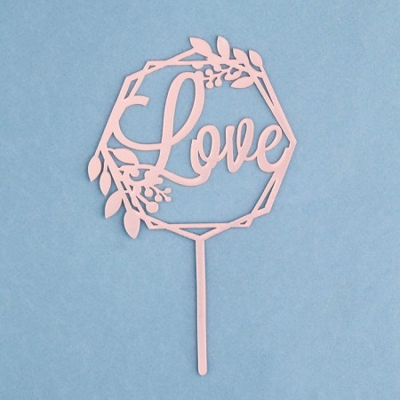 Topper "Love", Flower, Pink Gold, give beautifully-2
