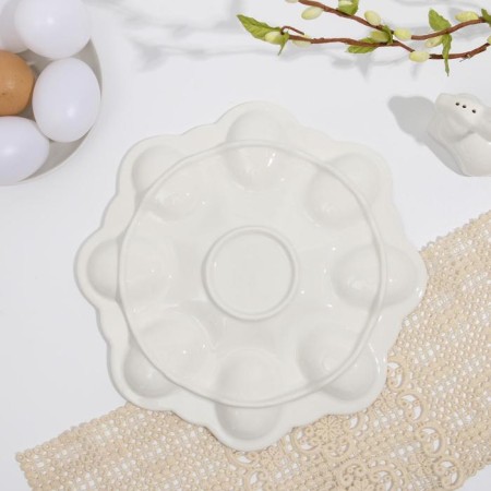 Ceramic ceramic stand for 8 Khokhloma eggs, 25 x 25 cm-4