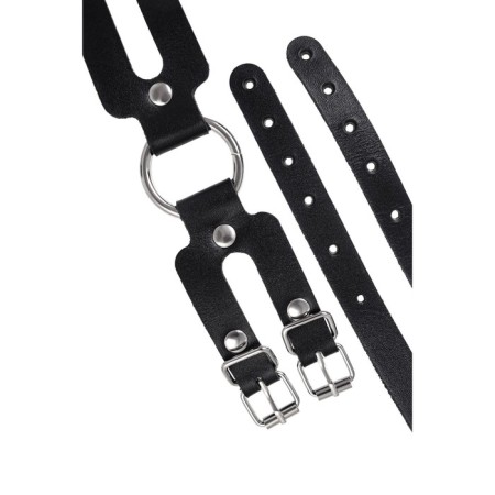 OCHOV Pecado BDSM, two straps, genuine leather, black-5