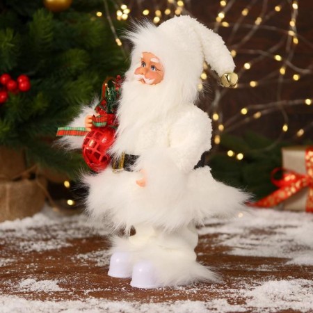 Santa Claus "in a fur white suit, with a bag" moves, 11x30 cm-1