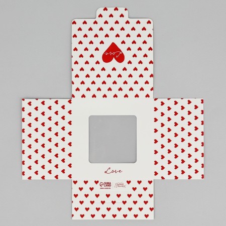 Square chocolate box "Hearts", 10.2 x 10.2 x 1.4 cm-4