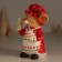 Polystone souvenir "Mouse in red with a white apron, with a ginger cake" 9x7.5x15 cm