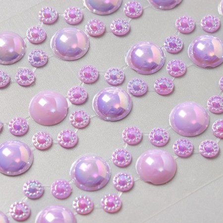 Sticker of rhinestone plastic "bends - pearls" 21.5x7 cm-2