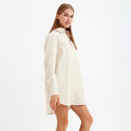 Women's shirt Minaku: Home Collection Beige color, pr 42-1