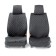 Frame caps for the front seats Car Performance, 2 pcs, alcantara, rhombus, black and gray