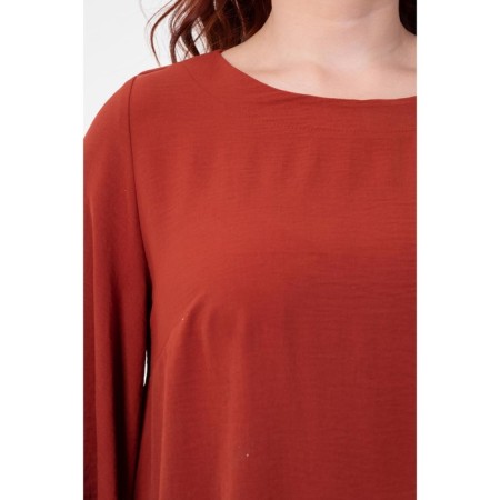 Female blouse, size 52, Terracotta color-7