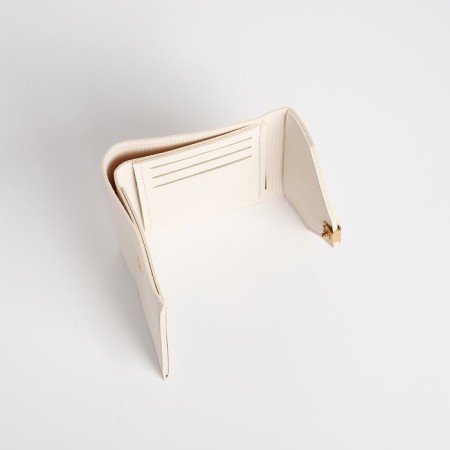 Women's wallet on the button, white color-2