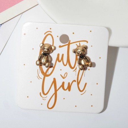 Earrings Metal "Mishutka", color black gold-1