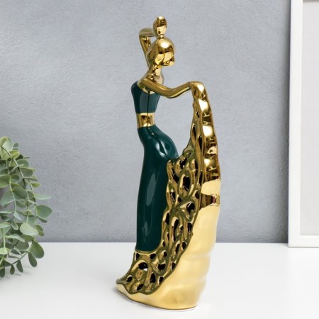 Souvenir Ceramics "Dance Carmen" dark green with gold 31x17 cm-5