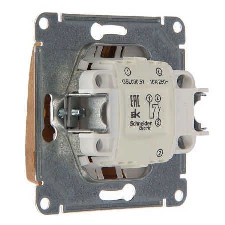 Glossa switch Sche GSL000551, 10 A, 2 keys, hidden, oak color-1