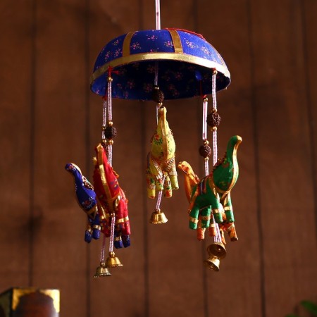 Interior suspension with bells "Elephants" 16x16x40 cm mix-2