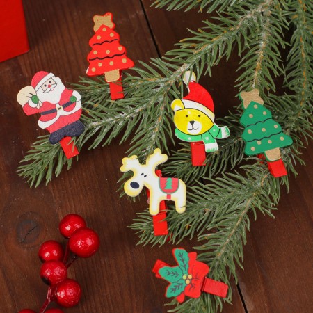 New Year's clothespins "New Year's miracles", set 6 5 × 3.5 cm-1