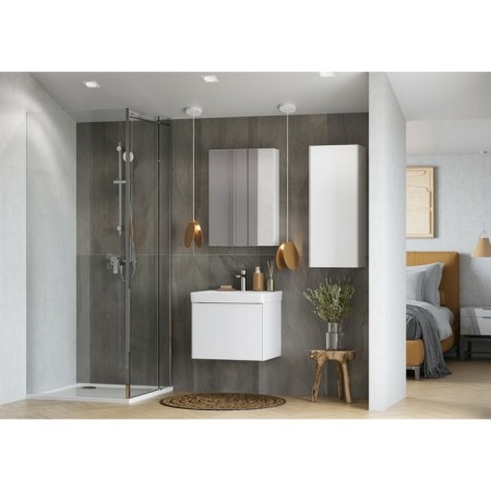 Tumbing under the Aquaton Asti sink, 55 cm, white gloss color, white matte-5