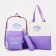 A backpack with a zipper, an outer pocket, a set of a chover, bag, color lilac
