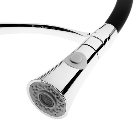 Zein kitchen mixer, flexible spout, cartridge ceramics 40 mm, brass, chrome/black-5