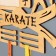 Moar with photo "Karate" yellow color, 47x27.5 cm