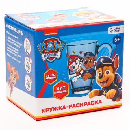 Glass mug painting, 300 ml "team" puppy patrol-2