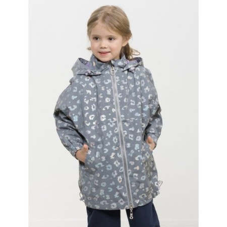Vetrovka for girls, height 116 cm, silver color