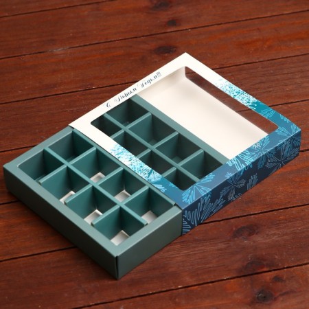 New Year. Box of 16 sweets, 17.7x17.7x3.8 cm, confectionery packaging-8