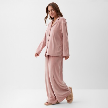 Костюм женский (рубашка и брюки) KAFTAN Plushy р. 40-42, розовый-1