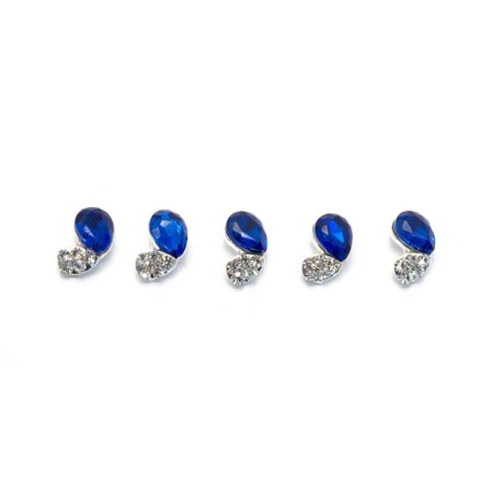 Metallic fittings Pole "Silver brooch with sapphire", 2 pcs