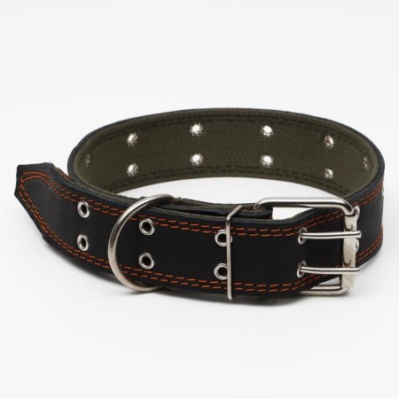 Collar combined leather/tarpaulin, dimensionless, 83 x 4.5 cm, Osh 20-70 cm, black-1
