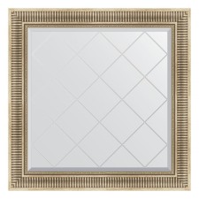 Mirror with engraving in the baguette frame, silver aqueduct 93 mm, 87x87 cm