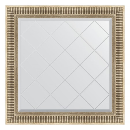 Mirror with engraving in the baguette frame, silver aqueduct 93 mm, 87x87 cm