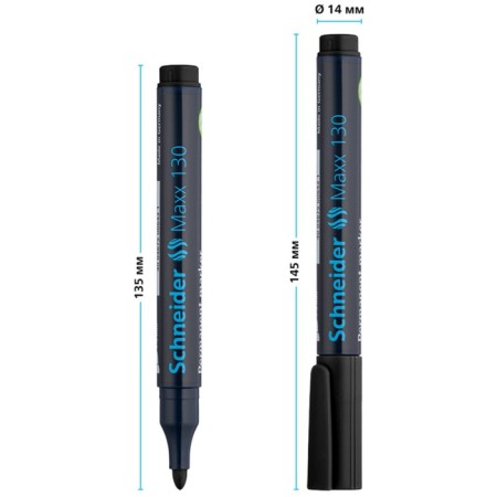 Permanent marker 3.0 mm, Schneider Maxx "130", bullet, black-3
