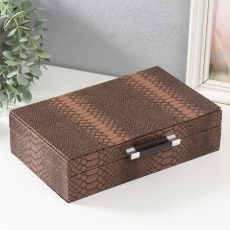 Casket wood to the leatherette "Coffee python" 25x15x6.5 cm