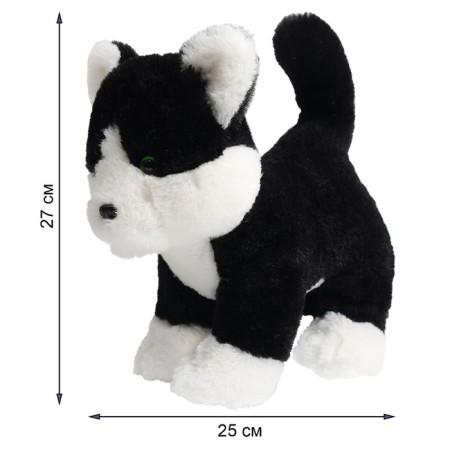 Soft toy "Black and white kitten", 27 cm-2