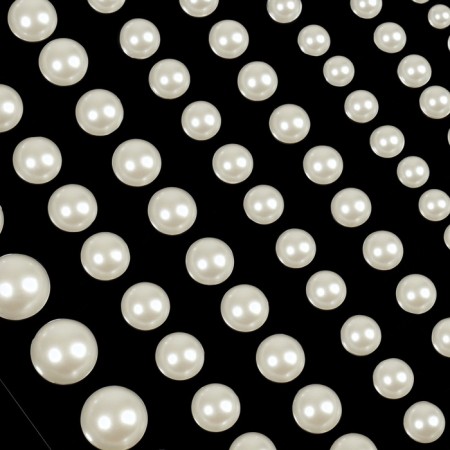 Pearl rhinestones for nail decor, on a glue base, d = 3/4/5/6/8 mm, white color-3