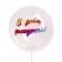 A sticker on a balloon "Happy birthday, gradient", 29x19 cm