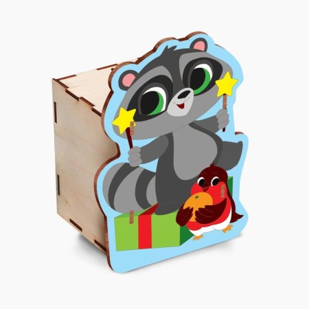 New Year's set for creativity. Wood painting Pigger "New Year's Miracles"