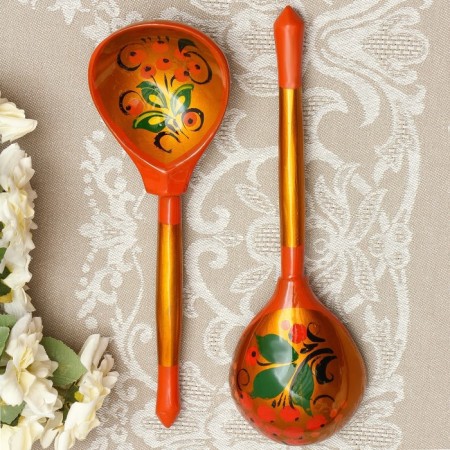 Spoon Polobaska "traditional", gold, 19 × 6 cm, Khokhloma-6