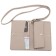 Bag for documents, genuine leather, beige 14x10x2 cm