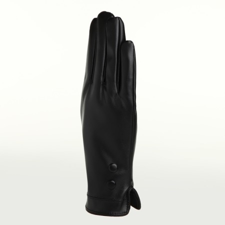 Gloves of wives 24*1*9 cm, leather claim, without insulation (c), dimensionless, 2 buttons, black-3