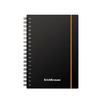 Notebook A6 (120 x 146 mm), 80 sheets in a cage on the crest Erichkrause "Accent", plastic cover, elastic band, OFSET BOLK, Belility 100%, mix-1