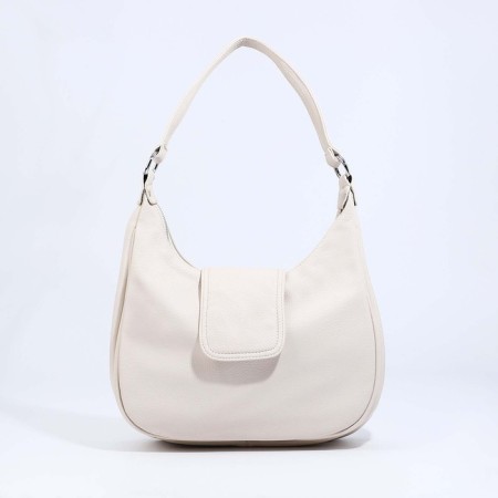 Lurch bag with lightning, external pocket, long belt, beige color